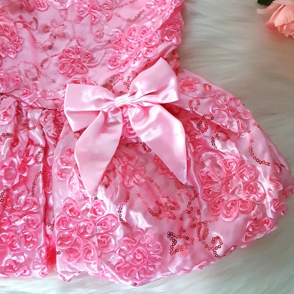 Princess Expressions Pink Sequin & Ribbon Applique Ballet Costume Baby 6-12 Mth - Picture 5 of 13